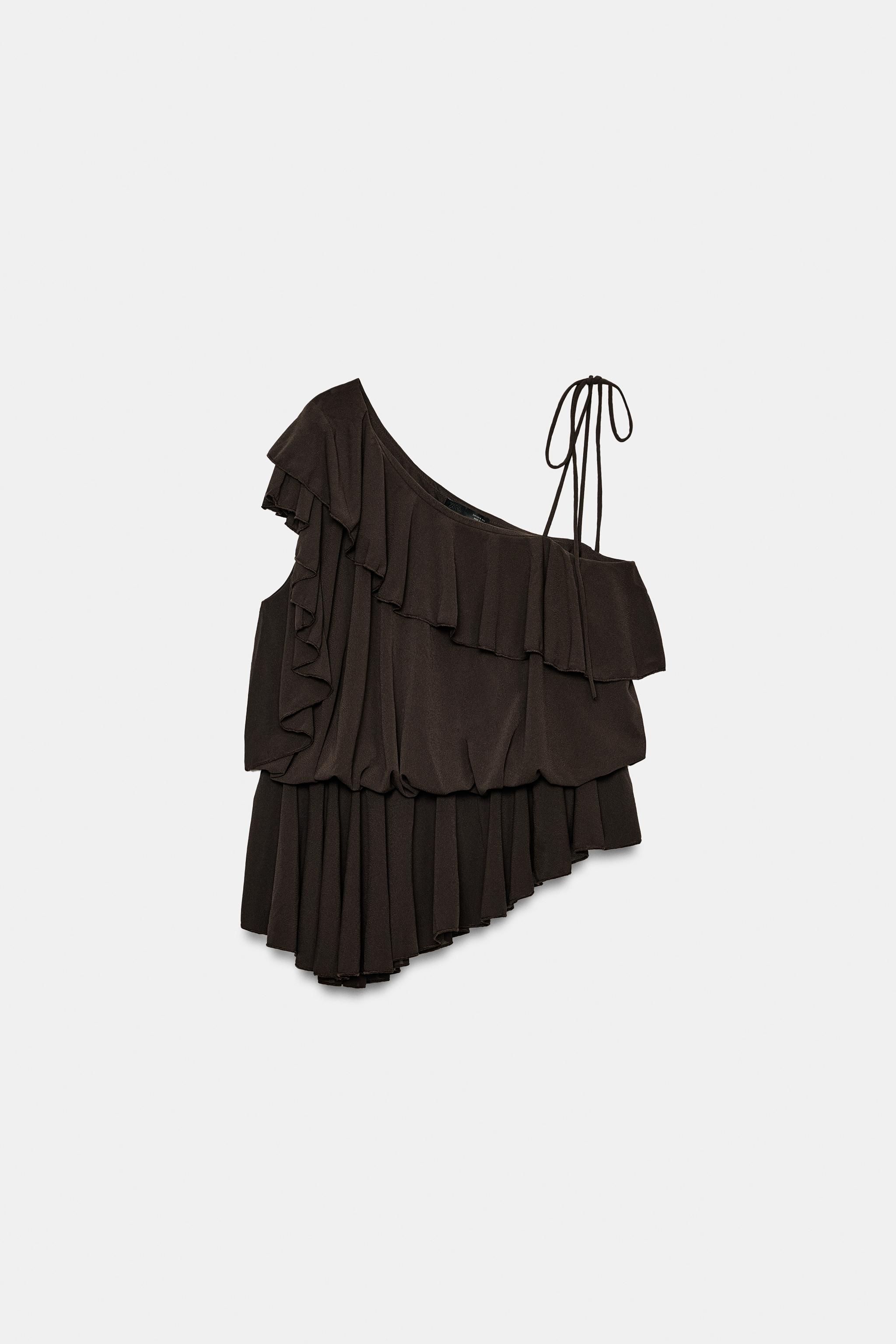 TOP ASYMÉTRIQUE À VOLANTS